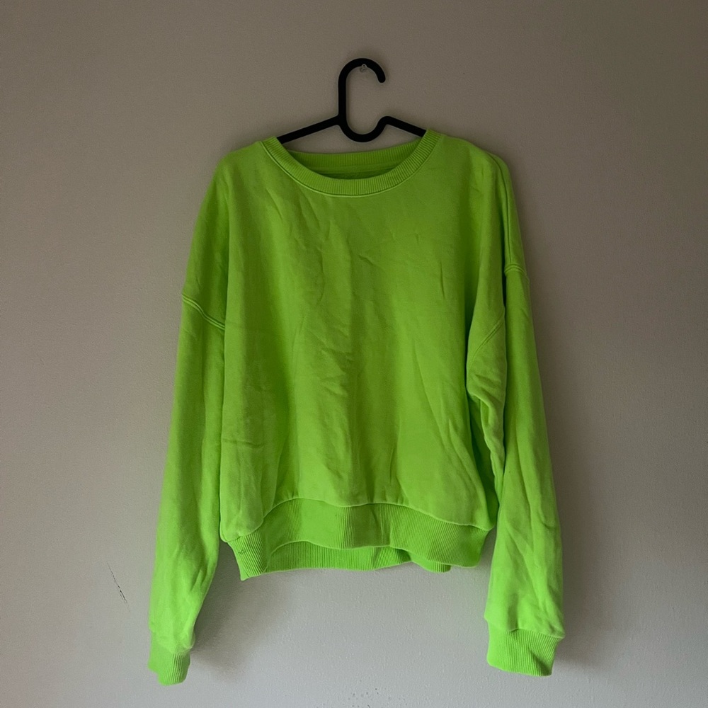 American Eagle Outfitters Neon Green Sweatshirt